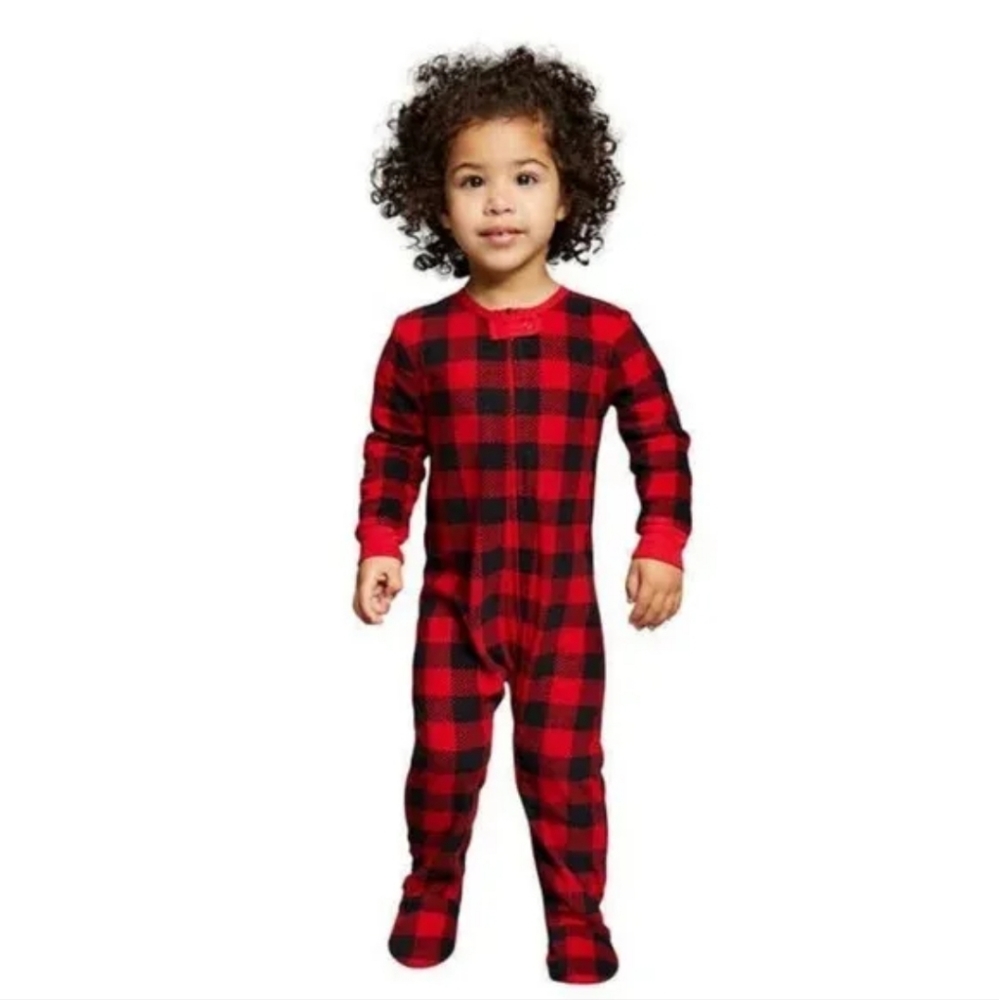 Eddie Bauer Plaid Buffalo Fleece Footed Sleeper - UNISEX - NEW WB